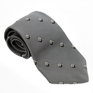 Masonic Neck Tie, Grey 2212