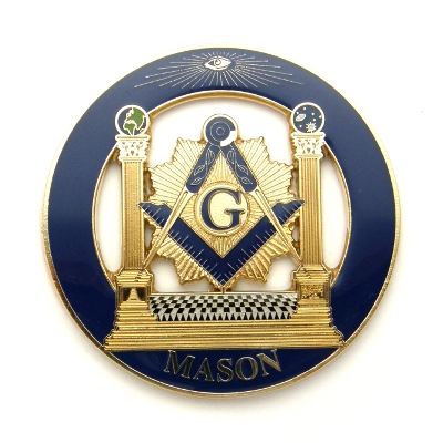 Masonic Auto Emblem with Pillars Emblem AE-53