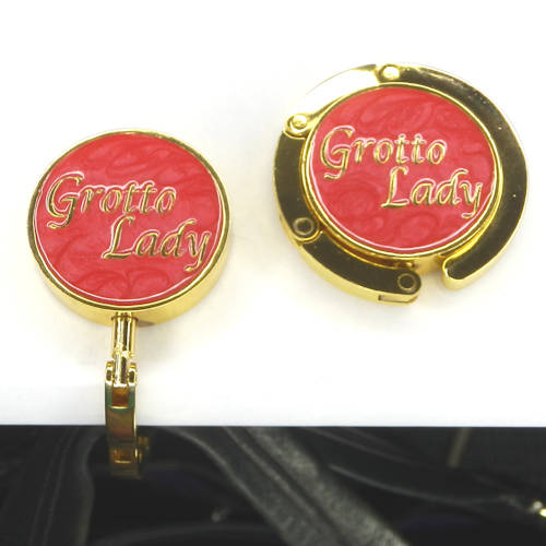 Grotto Lady Purse Hanger, Gold & Red