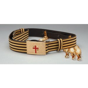 Knight Templar Belt Gold/Black with Chain Slings KT-125GB